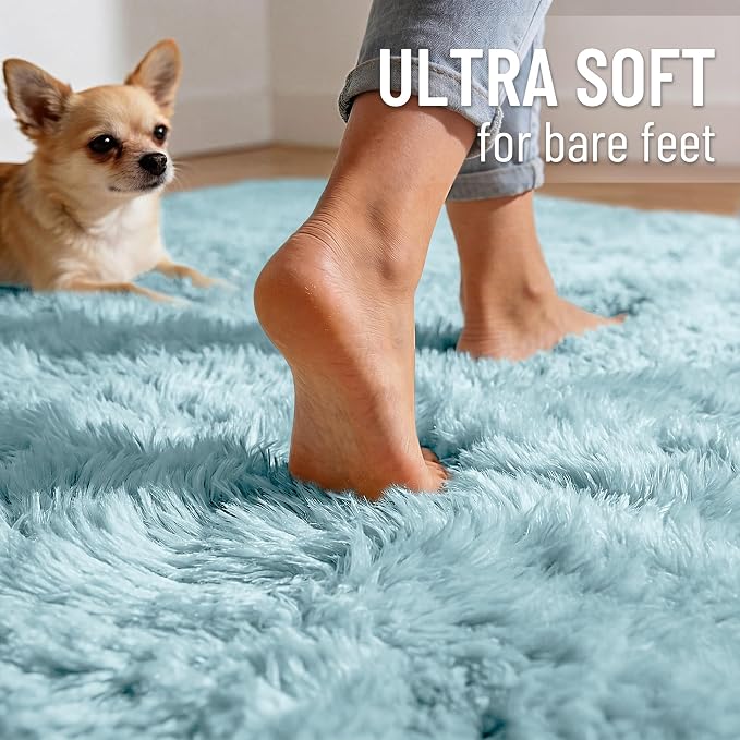 OLANLY 2x3 Machine Washable Small Bedside Rug, Soft Fluffy Shaggy Entryway - Image 5