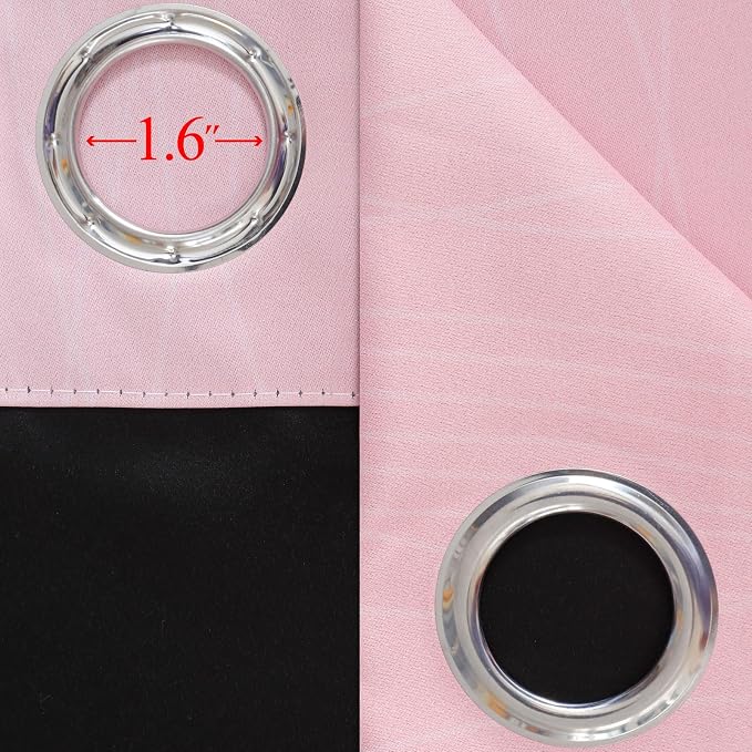 Ombre Grey and Pink Blackout Curtains 36 Inch Long | Thermal Insulated Grommet - Image 7