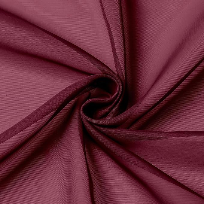 Burgundy Kitchen Curtains 30 Inch Length Tier 2 PCS, Solid Soft Airy Half - Image 8
