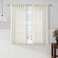Cream Linen Back Tab Rod Pocket Curtains 52 Inch Length by Nanspring