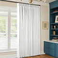 Beige White Pinch Pleated Blackout Linen 90 Inch Long Curtains 60 Inch Wide | by Twodrapes