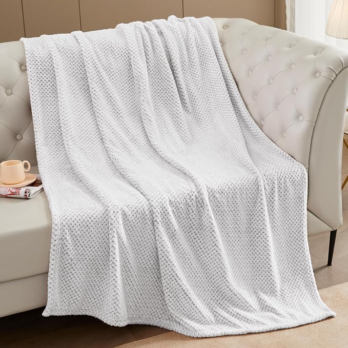 Exclusivo Mezcla Soft Waffle Fleece Bed Blanket King Size, Heather Gray | - Image 6