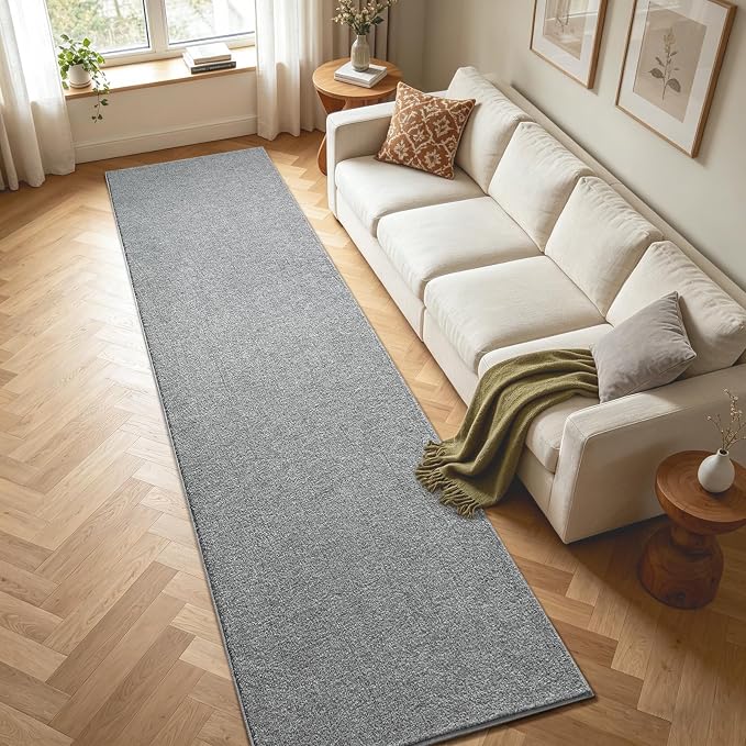 2x10 Grey Runner Rug Washable Non-Slip Soft - Image 4
