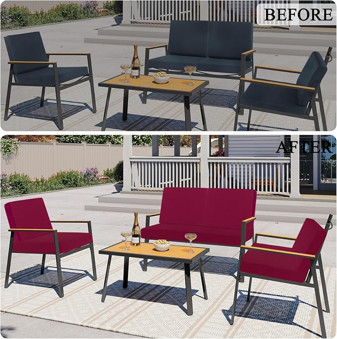 HEBE Outdoor Cushion Covers 12 Pcs, Stretch Patio Sofa Couch Cushion Cover | - Image 7