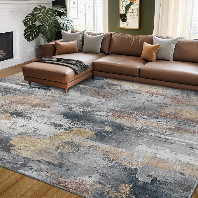 RELEANY Washable 5'x7' Abstract Area Rug by RELEANY