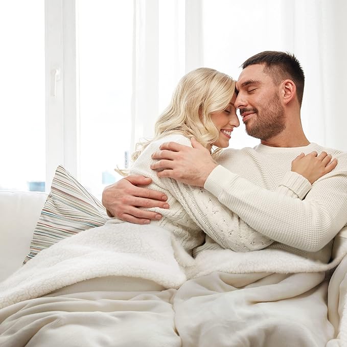 Bedsure GentleSoft Sherpa Fleece Throw Blanket Twin Size for Couch - Thick and Warm Throw for Women and Men, Soft Fuzzy Plush Twin Blanket for Winter, Linen, 60x80 Inches