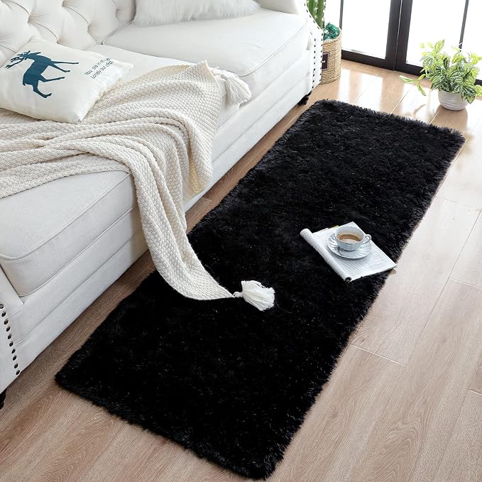 Chicrug Soft Runner Rugs for Bedroom Living Room Plush Fluffy Rug 3x10 | Shag - Image 4