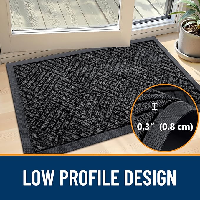 OLANLY Front Door Mat Outside Entrance 35x23, Waterproof Heavy-Duty Doormat | - Image 5