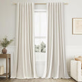 Extra Long 100% Blackout Linen Curtains by Guken