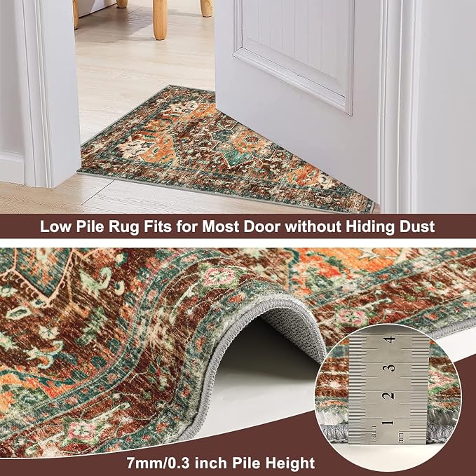 Yamaziot Washable Runner Rug Set of 2, Non-Slip Boho Hallway Kitchen Rug | - Image 4
