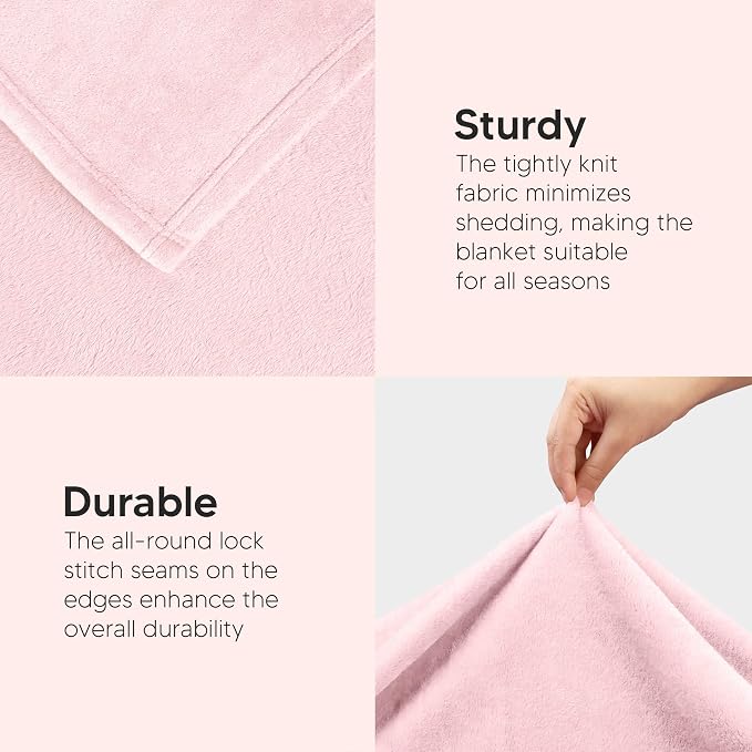 Utopia Bedding Ultra Soft Fleece Bed Blanket Throw Size Pink | Microfiber Plush - Image 5