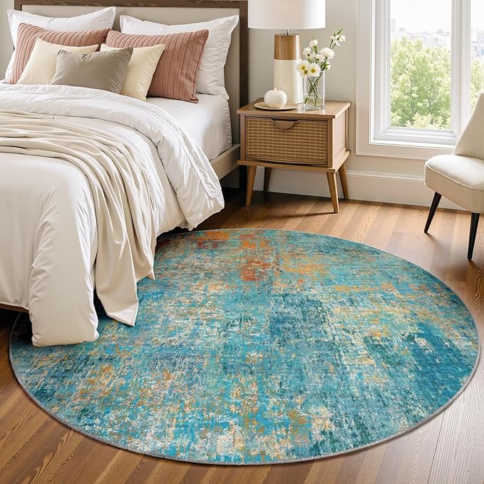 RELEANY Washable Round 6ft Area Rug by RELEANY