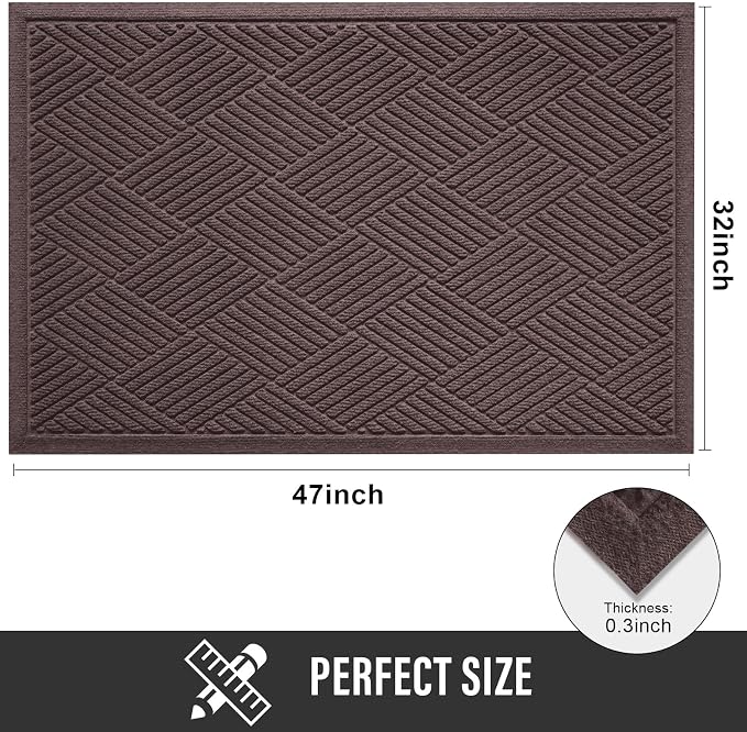 Sturdy Front Door Mat, Absorbent Muddy Dirt Resist Welcome Door Mats Outdoor - Image 2