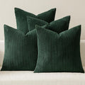 MIULEE Soft Corduroy Decorative Throw Pillow Covers Army Green 18x18 | Set of 4 by MIULEE
