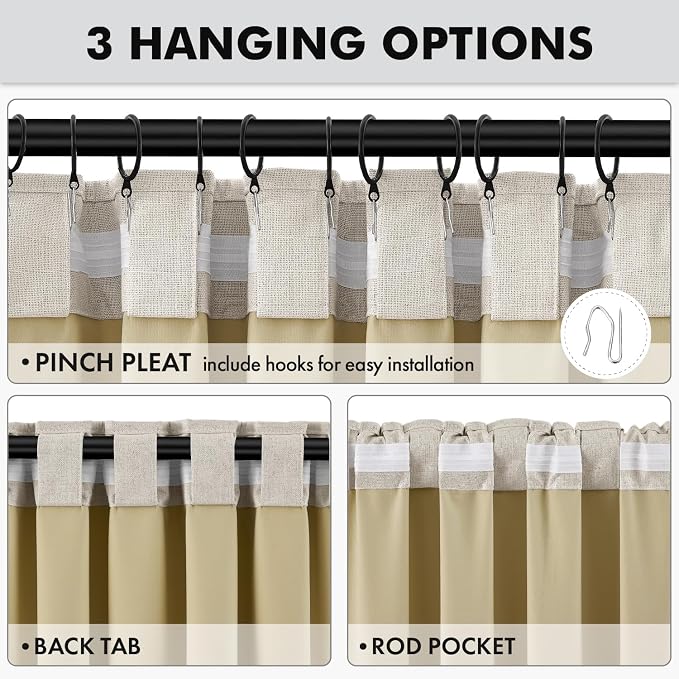 MIULEE 100% Blackout Linen Curtains - Image 5