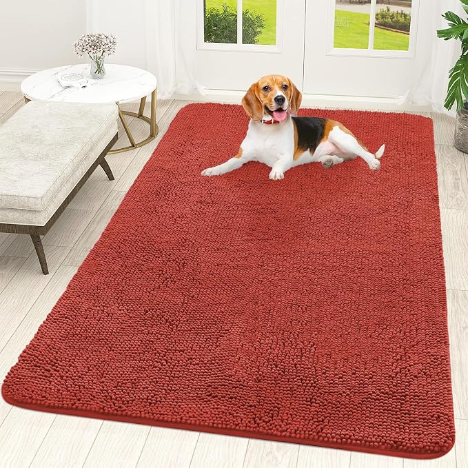 OLANLY Dog Door Mat for Muddy Paws 59x35, Super Absorbent Chenille Mud Mat | by OLANLY