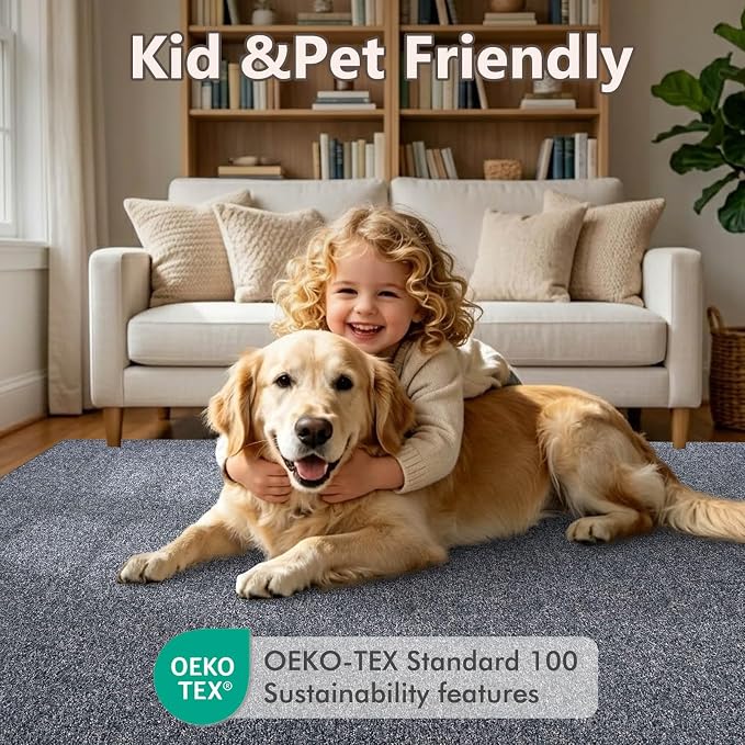 2x10 Grey Blue/White Runner Rug Washable Non-Slip - Image 8