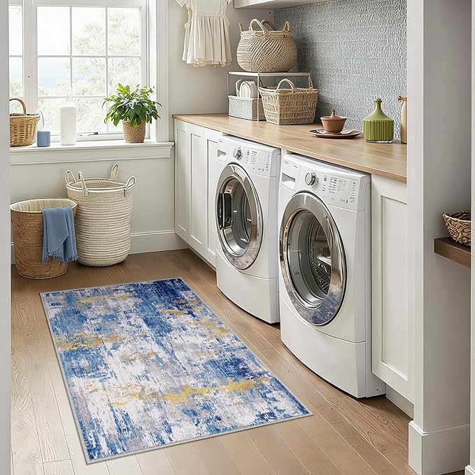 RELEANY Washable 3'x4' Abstract Area Rug - Image 2