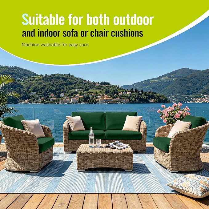 8Pcs Outdoor Cushion Covers, Stretch Patio Furniture Couch Chair Slipcovers | - Image 8