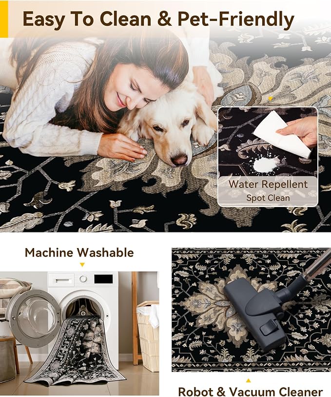RELEANY Washable Area Rug, Runner 3'x7', Water Repellent, Pet Friendly - Image 5