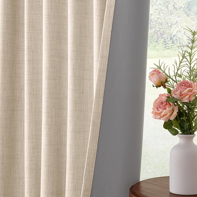 INOVADAY 100% Blackout Linen Curtains - Image 5