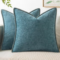 MIULEE Decorative Couch Throw Pillow Covers 18x18 Inch Smoke Blue 2 Pack | by MIULEE