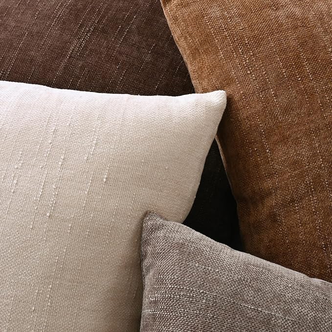 Set of 4 Soft Textured Decorative Throw Pillow Covers 22x22 Inch Cozy Farmhouse - Image 6