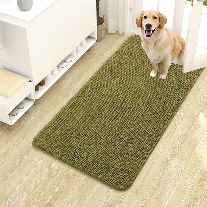 OLANLY Dog Door Mat for Muddy Paws 40x24, Super Absorbent Chenille Mud Mat | by OLANLY