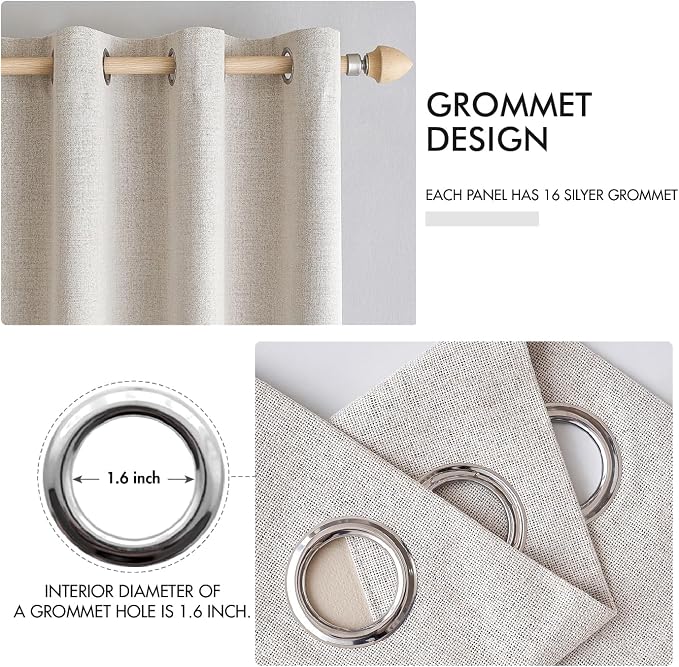 MIULEE 100% Blackout Linen Curtains - Image 6