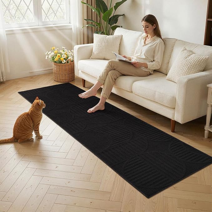 Findosom Washable Runner Rug 2x6, Geometric High-Low Textured Non Slip Hallway - Image 7