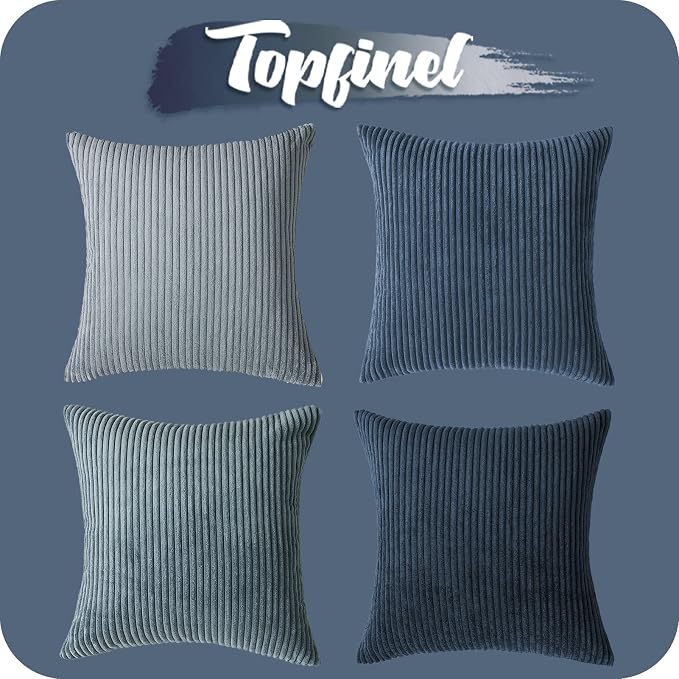 Topfinel Navy Blue Euro Shams Decorative Throw Pillow Covers 26x26 Inch Set of 4 - Image 7