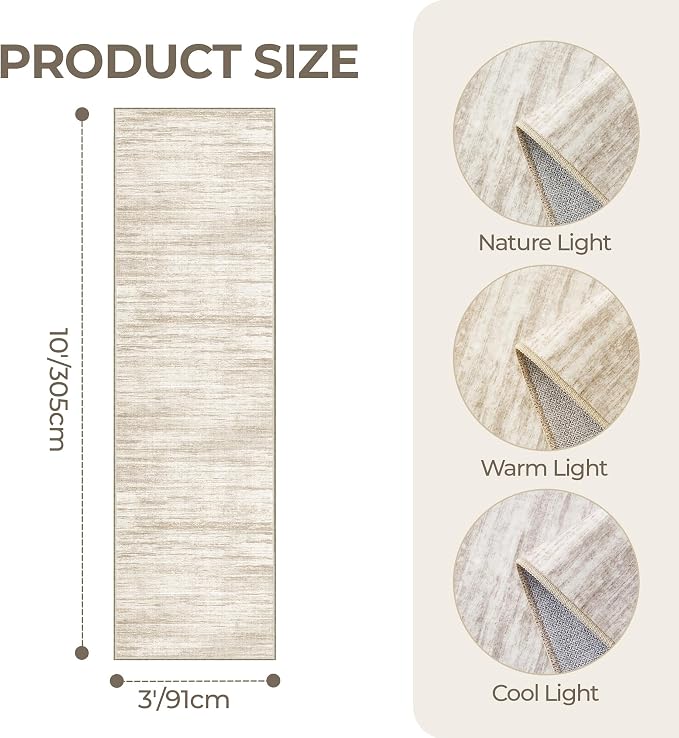 3x10 Runner Rug Non Slip, Washable Hallway Runner Rug, Laundry Room, Soft - Image 2