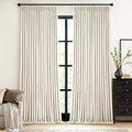 MIULEE Natural Extra Wide Pinch Pleated Blackout Curtains 60x102 Inches | by MIULEE