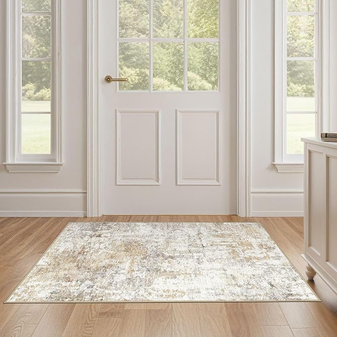 LOONGRUG Runner Rug 2x4 Washable Non-Slip Neutral Modern Abstract Rug | Soft - Image 5