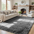 5x8 Fluffy Shag Area Rugs for Living Room Bedroom: Soft Carpet Light Gray | by CarpetAddColortoYourLife
