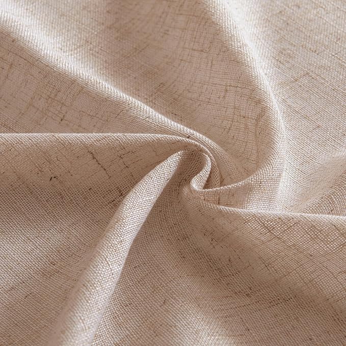 MIULEE Natural Beige Linen Curtains 52x63 Inch Long - Image 8