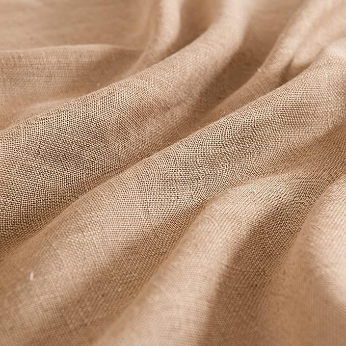 MIULEE Brown Linen Curtains 52x96 Inch Long Soft Thick Linen Textured | Curtains - Image 4