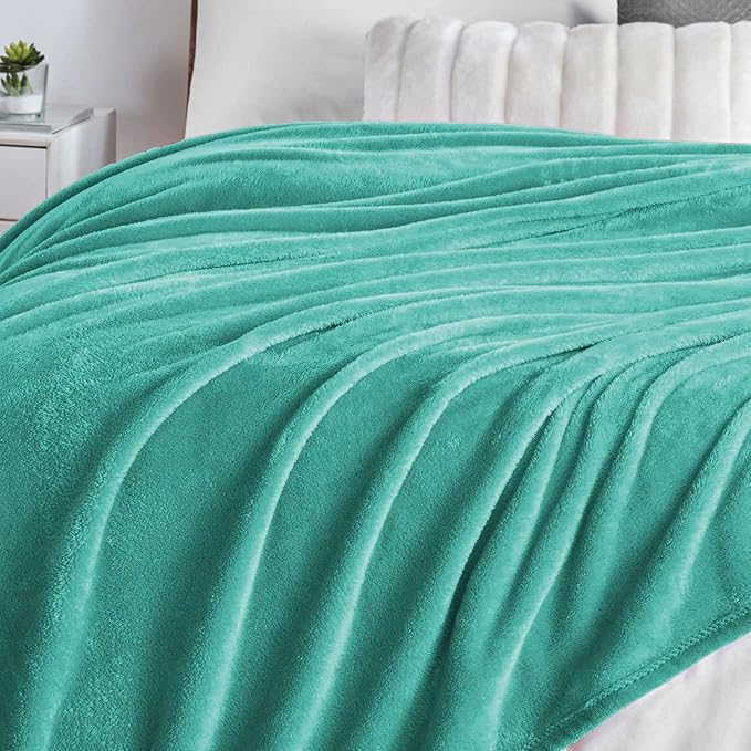Walensee Fleece Blanket Plush Throw Fuzzy Lightweight (King Size 108x90 Turquoise) Super Soft Microfiber Flannel Blankets for Couch, Bed, Sofa Ultra Luxurious Warm and Cozy for All Seasons