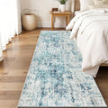 Machine Washable Runner Rugs 2x8 Modern Abstract Rug Ocean Mist | Stain & Spill by WIEVEDENS