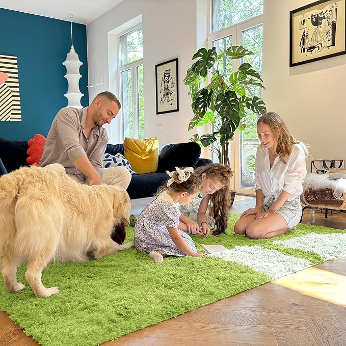 OLANLY Area Rugs for Living Room Bedroom, Machine Washable 4x5.9 ft Soft Fluffy - Image 6