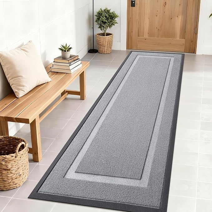 OLANLY Front Door Mat Outside 71x23, All-Season Heavy-Duty Rubber Doormat | Ash by OLANLY