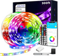 VOLIVO 300ft Led Strip Lights for Bedroom, Color Changing Led Light Strips Kit with 24 Keys IR Remote and Smart App Control, RGB Music Sync Lighting for Room, Home Decor