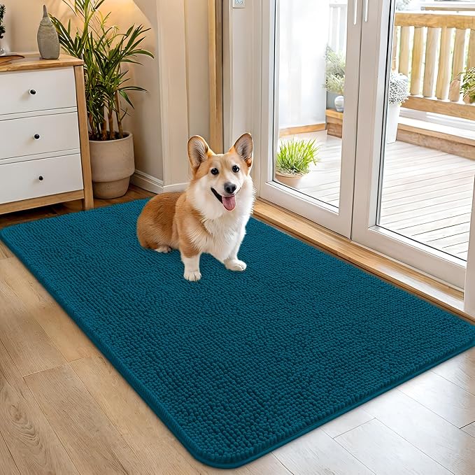 OLANLY Dog Door Mat for Muddy Paws 45x27, Super Absorbent Chenille Mud Mat | by OLANLY