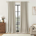 Extra Long 100% Blackout Linen Curtains by Guken