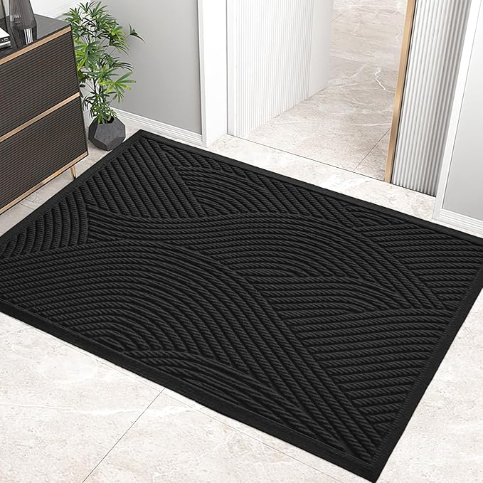 Sturdy Front Door Mat, Absorbent Muddy Dirt Resist Welcome Door Mats Outdoor by HIYARD