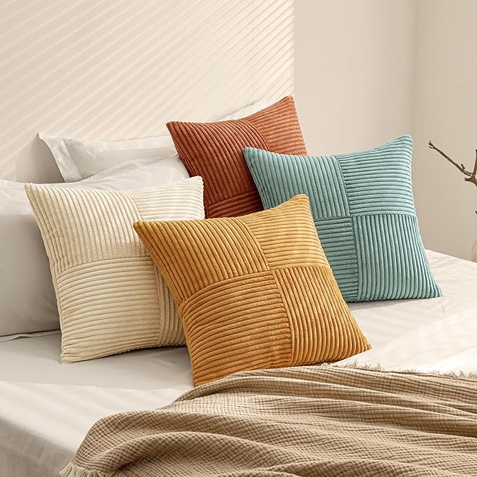 MIULEE Fall Boho Farmhouse Decorative Throw Pillow Covers 20x20 Inch 4 Packs - Image 7