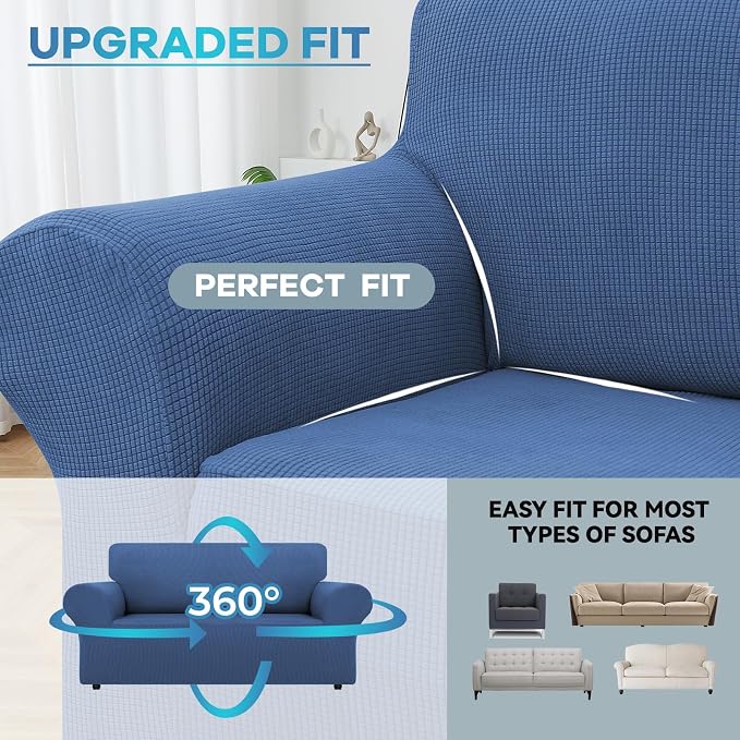 LURKA Stretch Loveseat Sofa Slipcovers 1 Piece Couch Covers - Image 4