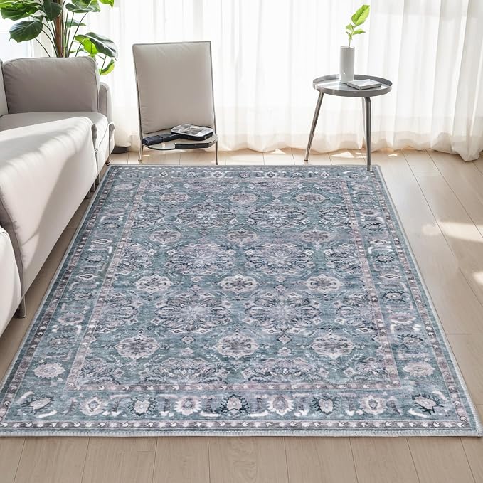 SERISSA 3x5 Washable Non Slip Floral Boho Area Rug - Image 8