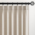 Topfinel Pinch Pleated Curtains 63 Inches Long 2 Panels Set, Oatmeal Semi Sheer by Topfinel