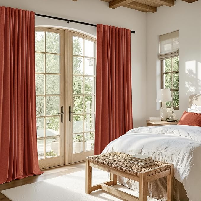 MIULEE Fall 100% Blackout Linen Curtains - Image 6